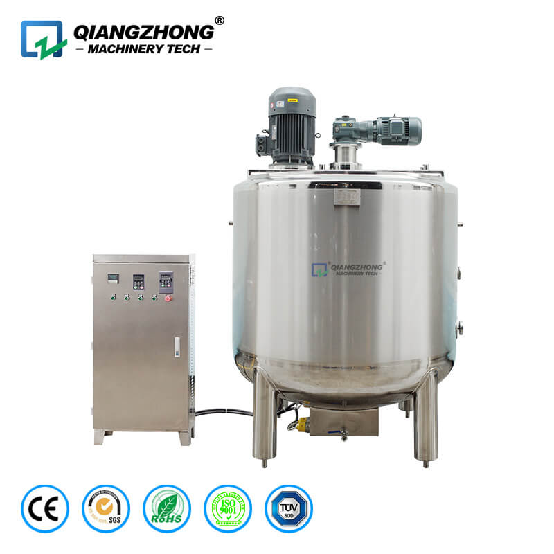 Wall scraping mixing emulsion tank